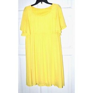 Andree by Unit Yellow Babydoll Dress Size M summer Lined‎